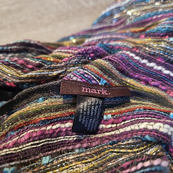 Mark. Multicolor Woven Fringe Scarf – 20x68 - Picture 3 of 4